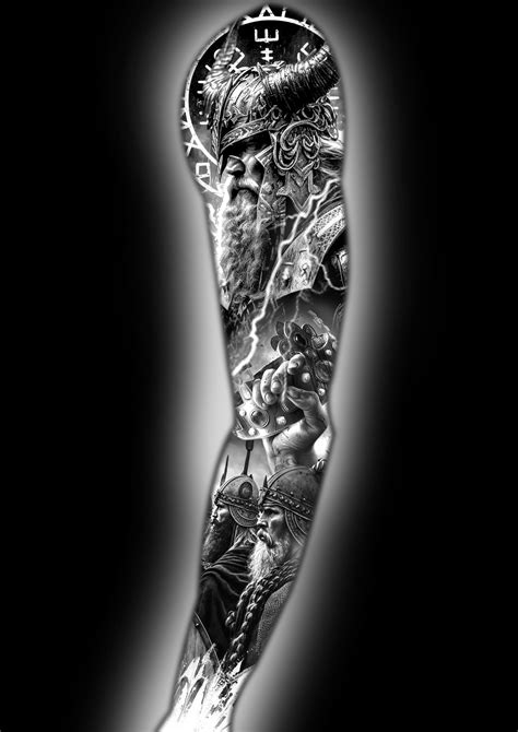 viking tattoo sleeve|viking full sleeve tattoo.